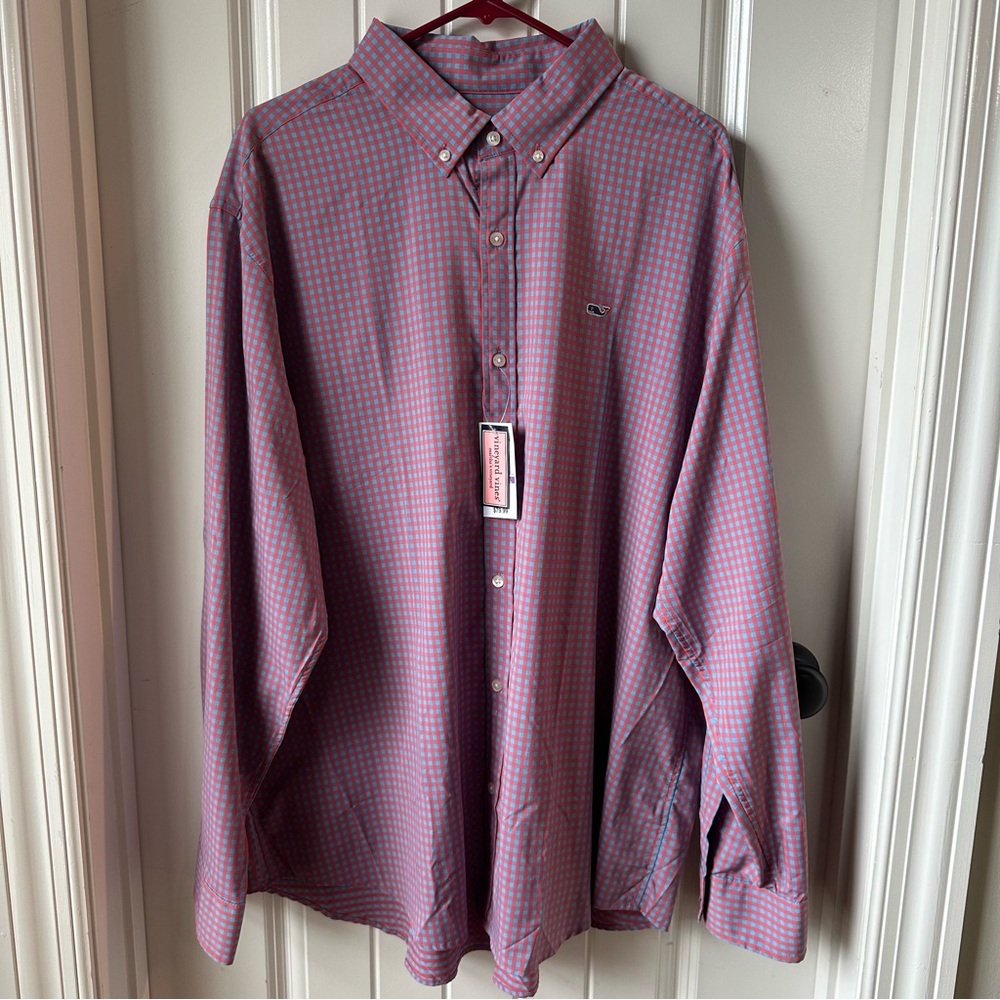 Vineyard Vines Men's Gingham
Performance Classic Whale Button
Down Shirt XXL)
